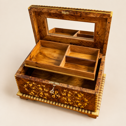 Luxury Keepsake Box Organizer with Key – Moroccan Thuya Memory Box – additional view 2