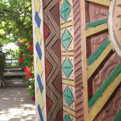 Vintage Door Antique Door Decor Multicolor Custom Size - AtlasMuseCrafts