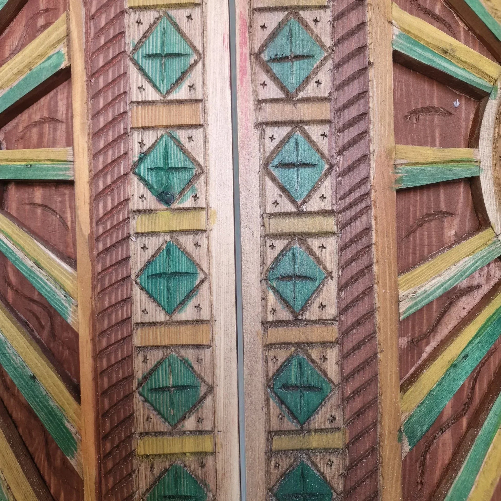 Vintage Door Antique Door Decor Multicolor Custom Size - AtlasMuseCrafts