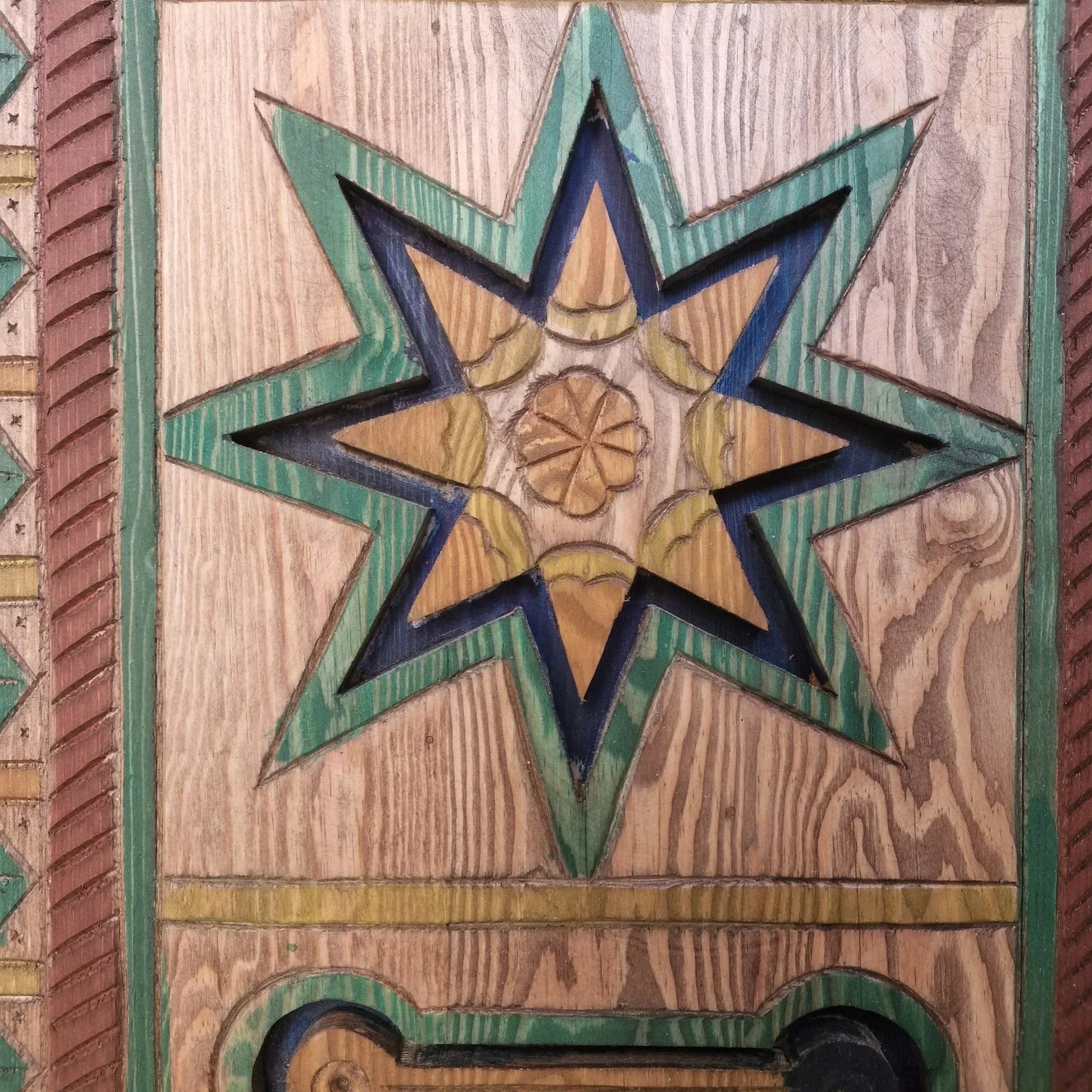 Vintage Door Antique Door Decor Multicolor Custom Size - AtlasMuseCrafts