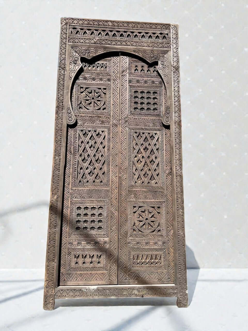 Vintage double door with Moroccan Moorish hand carving