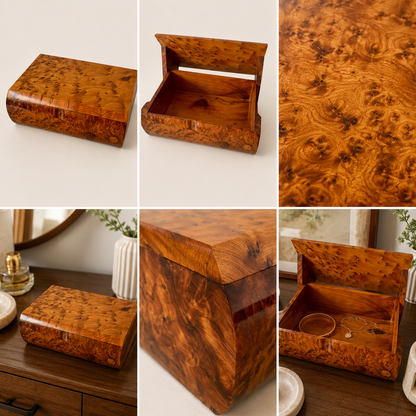 Handmade Burl Wooden Keepsake Box – additional view 6