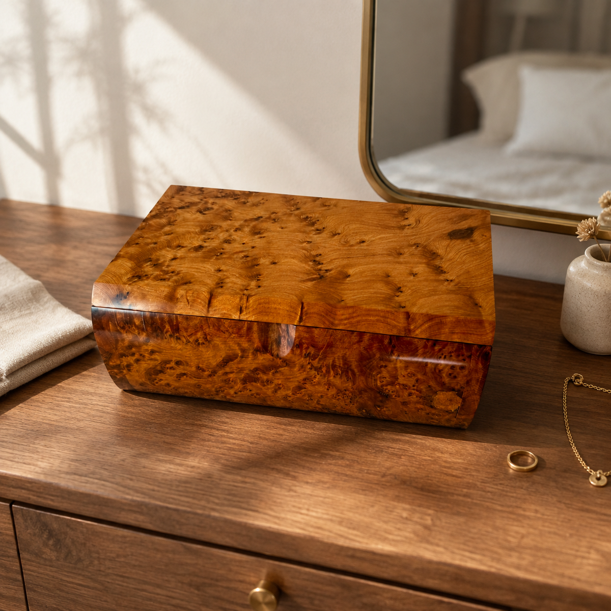 Handmade Burl Wooden Keepsake Box – additional view 5