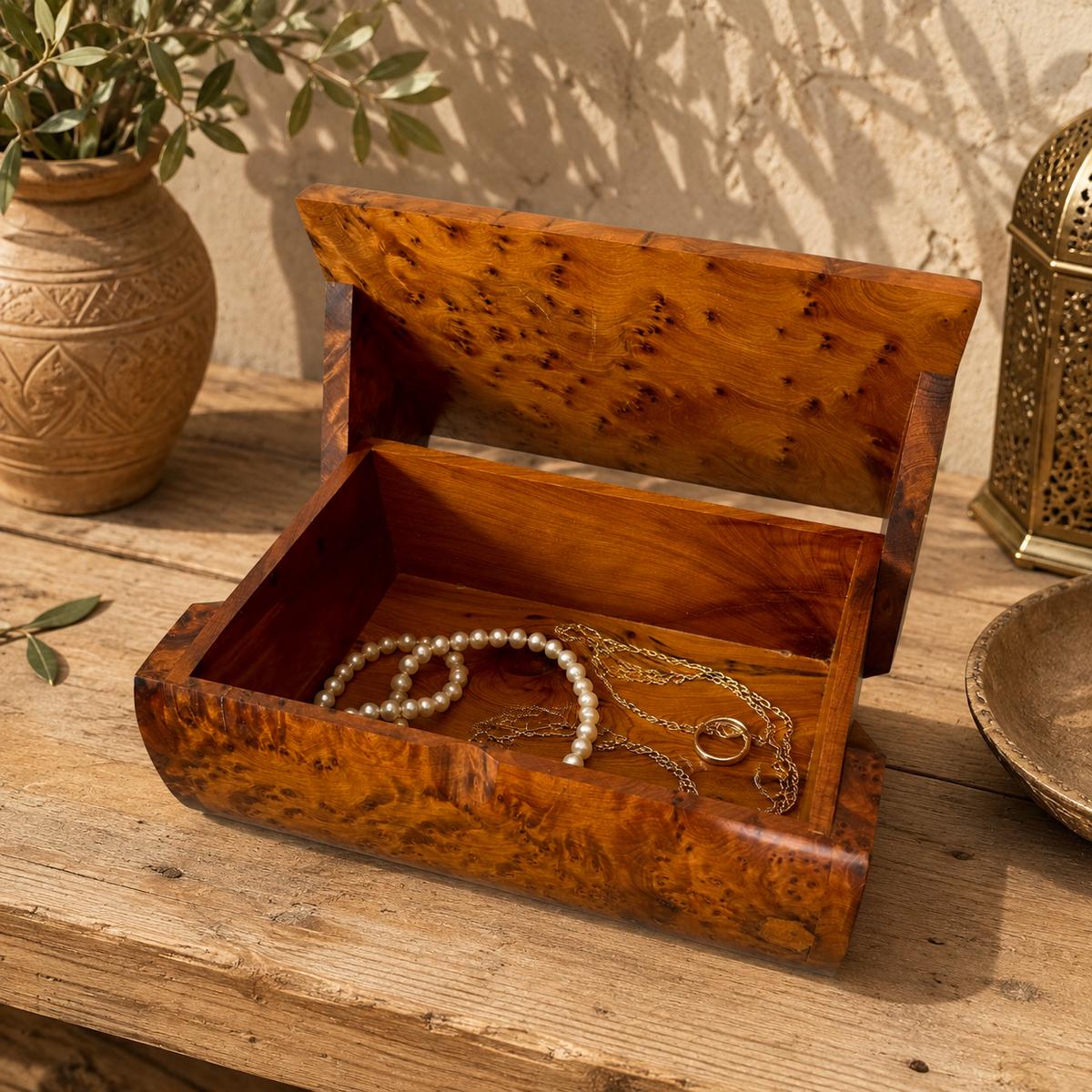 Handmade Burl Wooden Keepsake Box – additional view 2