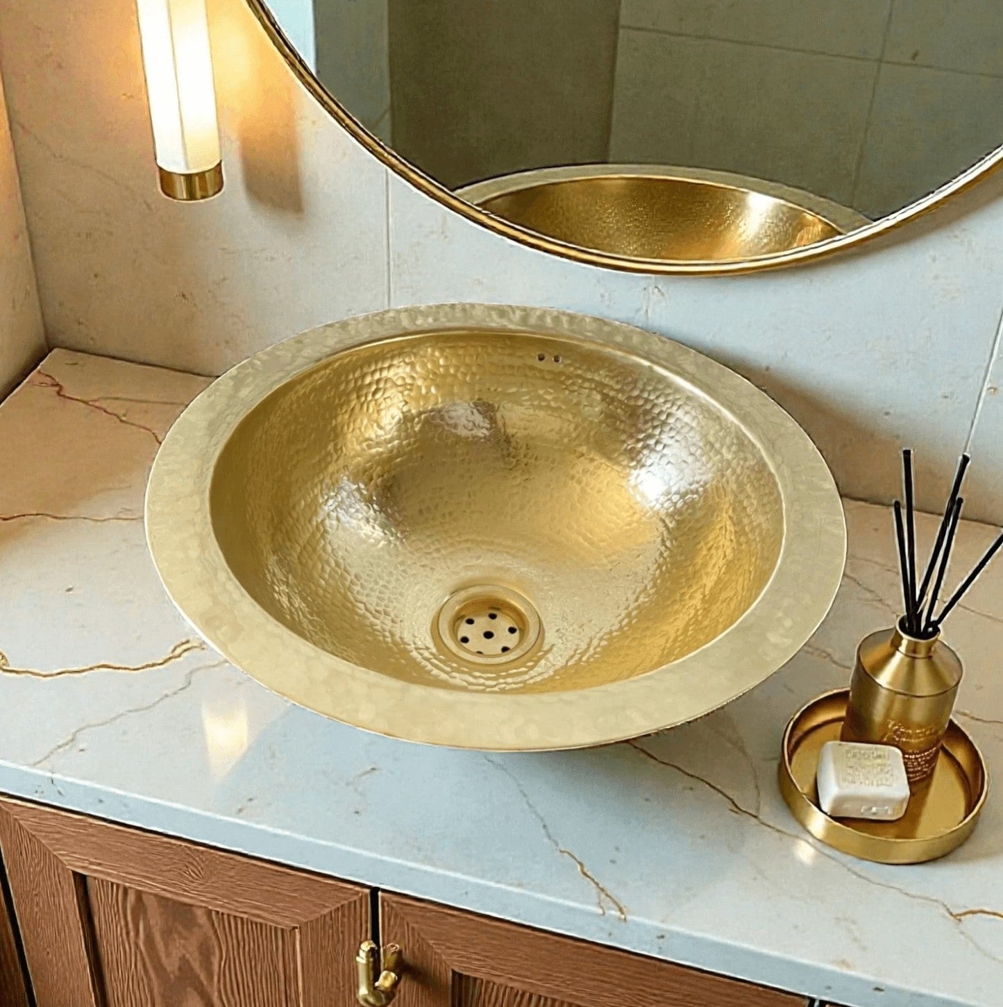Hammered Brass Bathroom Sink