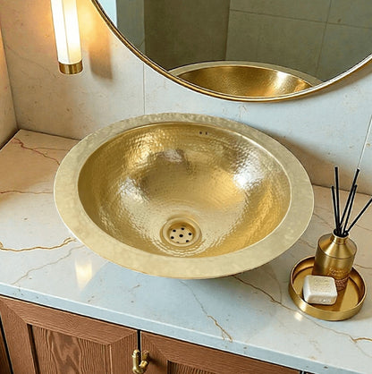 Hammered Brass Bathroom Sink