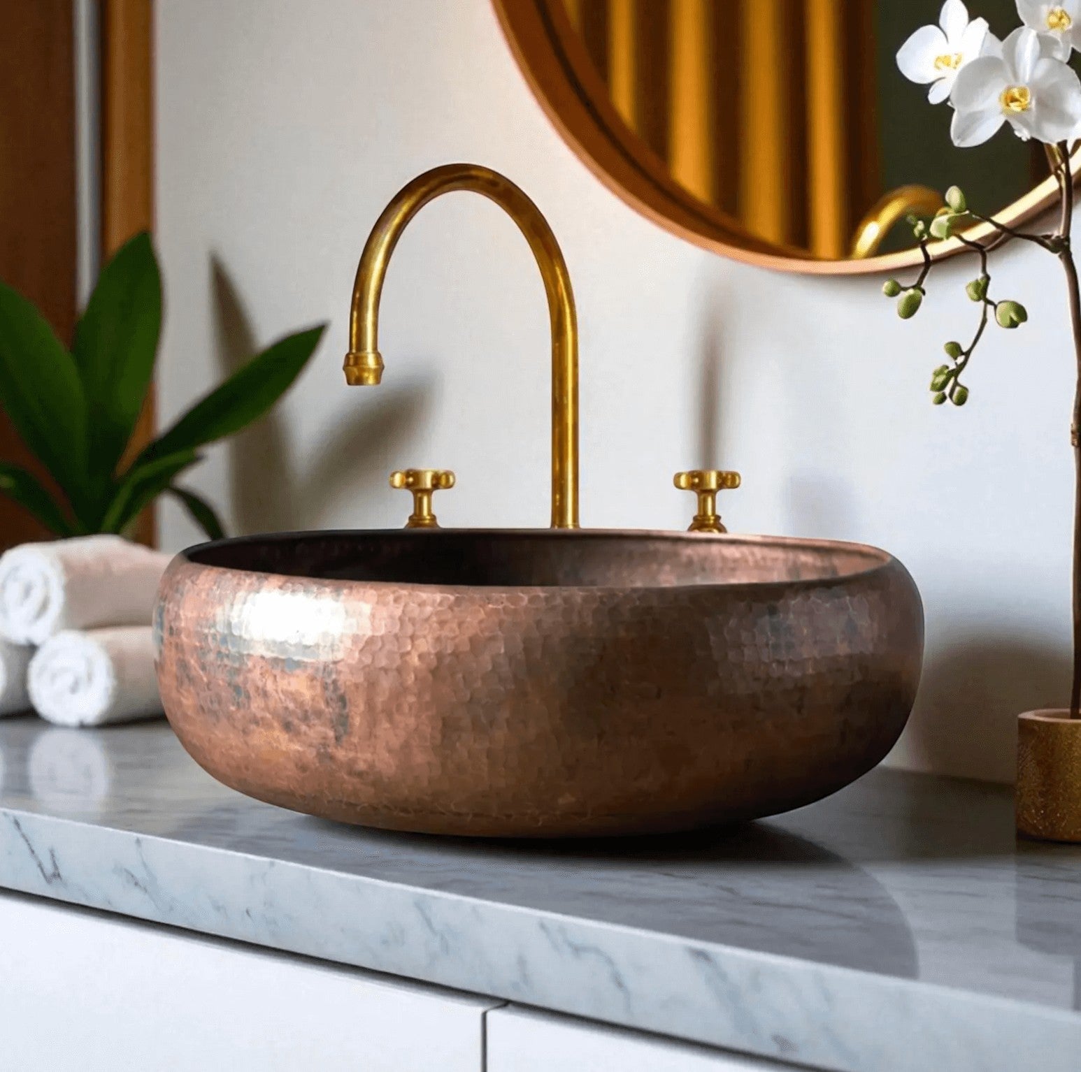 Oxidized Copper Sink | Luxury Bathroom Basin
