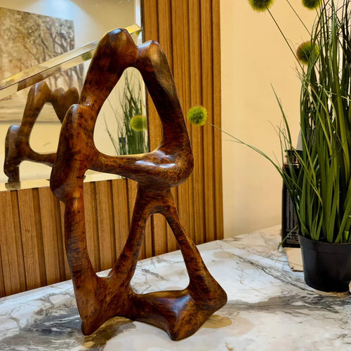 Curved Wood Sculpture for Home Decor