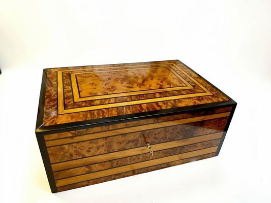 Large wooden jewelry box handmade from Moroccan Thuya burl wood