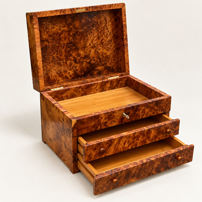 Luxury Thuya Burl Wood Jewelry Box & Watch Box with Drawers – additional view 8