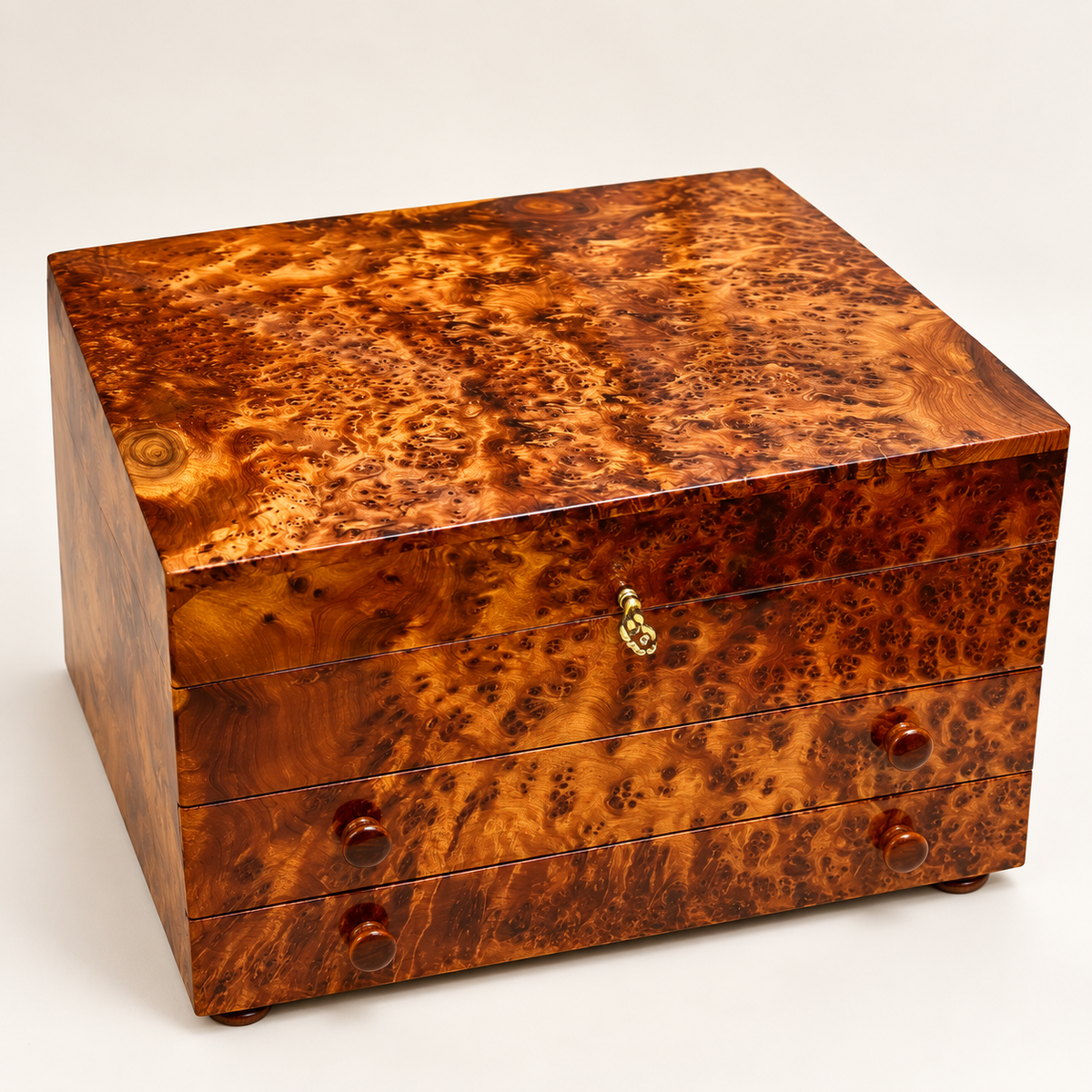 Luxury Thuya Burl Wood Jewelry Box & Watch Box with Drawers – additional view 6