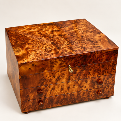 Luxury Thuya Burl Wood Jewelry Box & Watch Box with Drawers – additional view 6