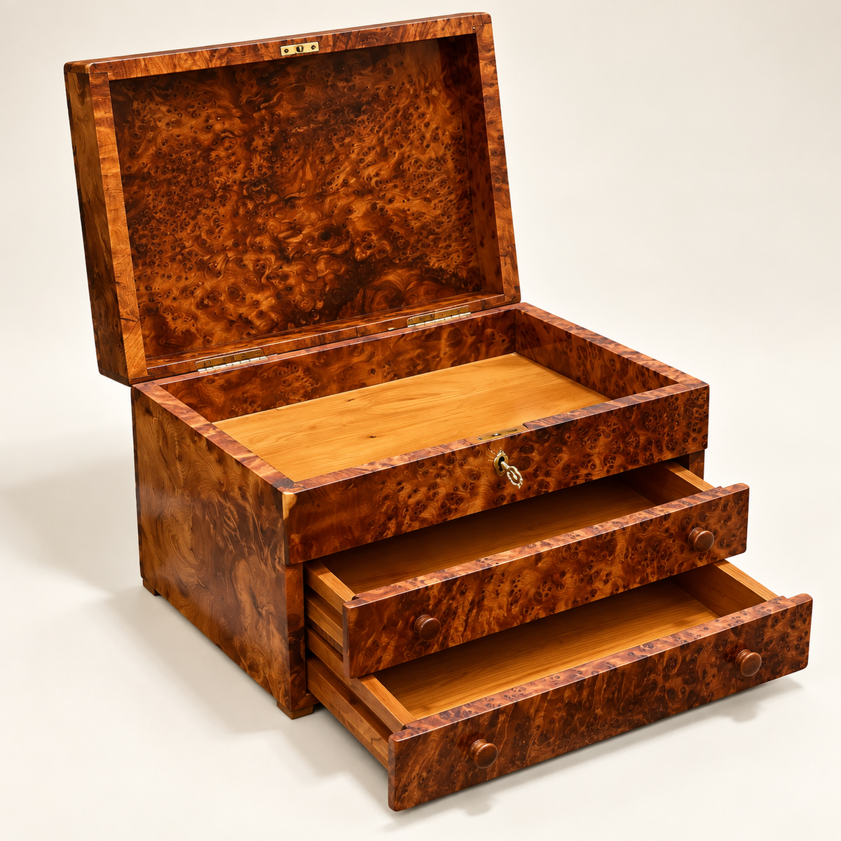 Luxury Thuya Burl Wood Jewelry Box & Watch Box with Drawers – additional view 7