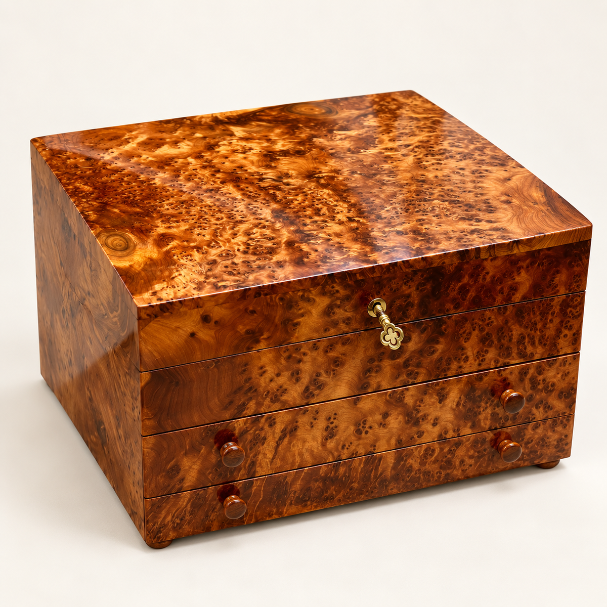 Luxury Thuya Burl Wood Jewelry Box & Watch Box with Drawers – additional view 2