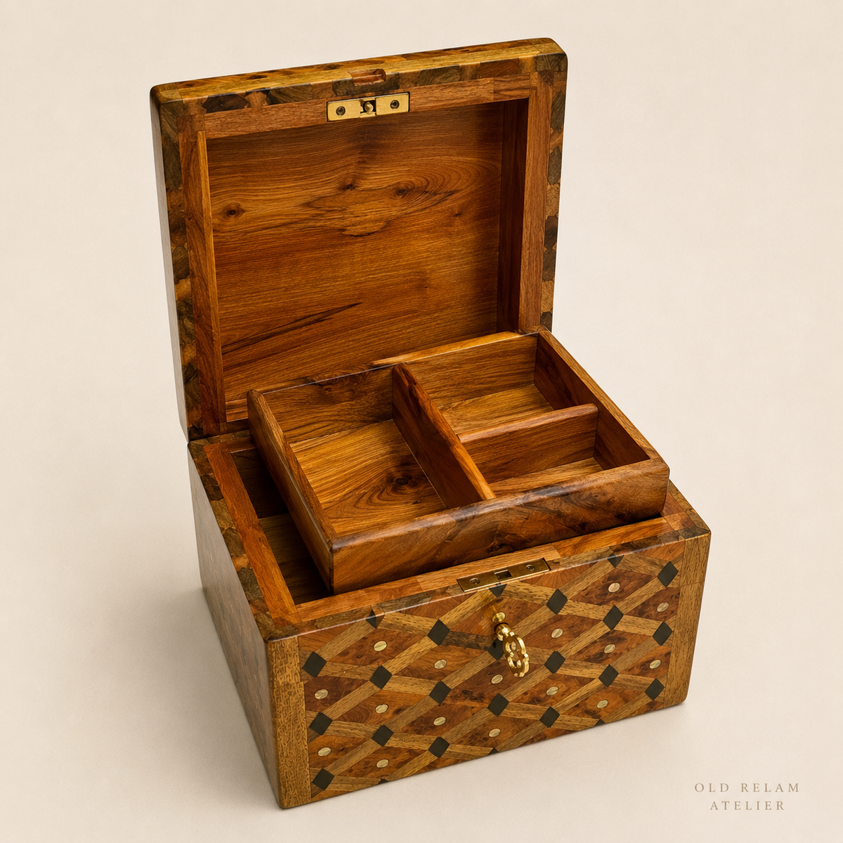 Luxury Wooden Box – Handmade Moroccan Thuya Burl Keepsake Box – additional view 2
