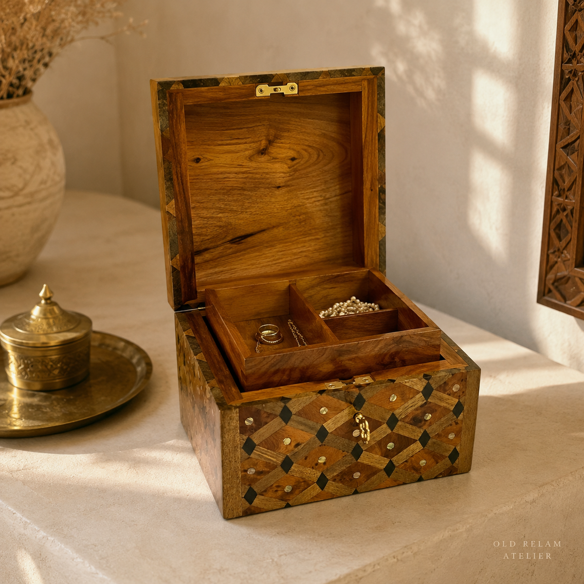Luxury Wooden Box – Handmade Moroccan Thuya Burl Keepsake Box – additional view 6