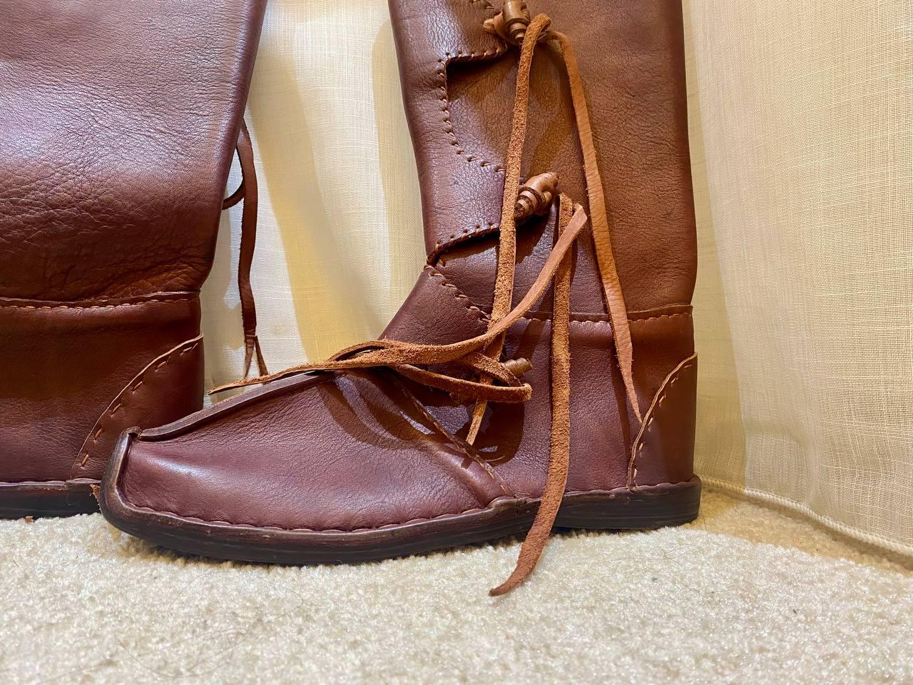 Medieval Viking Leather Boots – Handmade for Reenactment & Cosplay - AtlasMuseCrafts