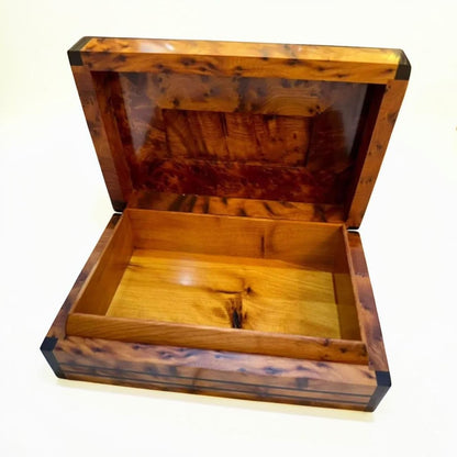 Compact Moroccan Thuya box for jewelry and keepsake storage