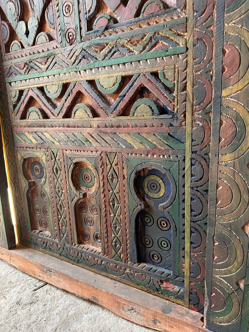 Antique Moroccan Handmade Door with Knobs - AtlasMuse