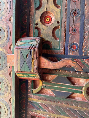 Antique Moroccan Handmade Door with Knobs - AtlasMuse