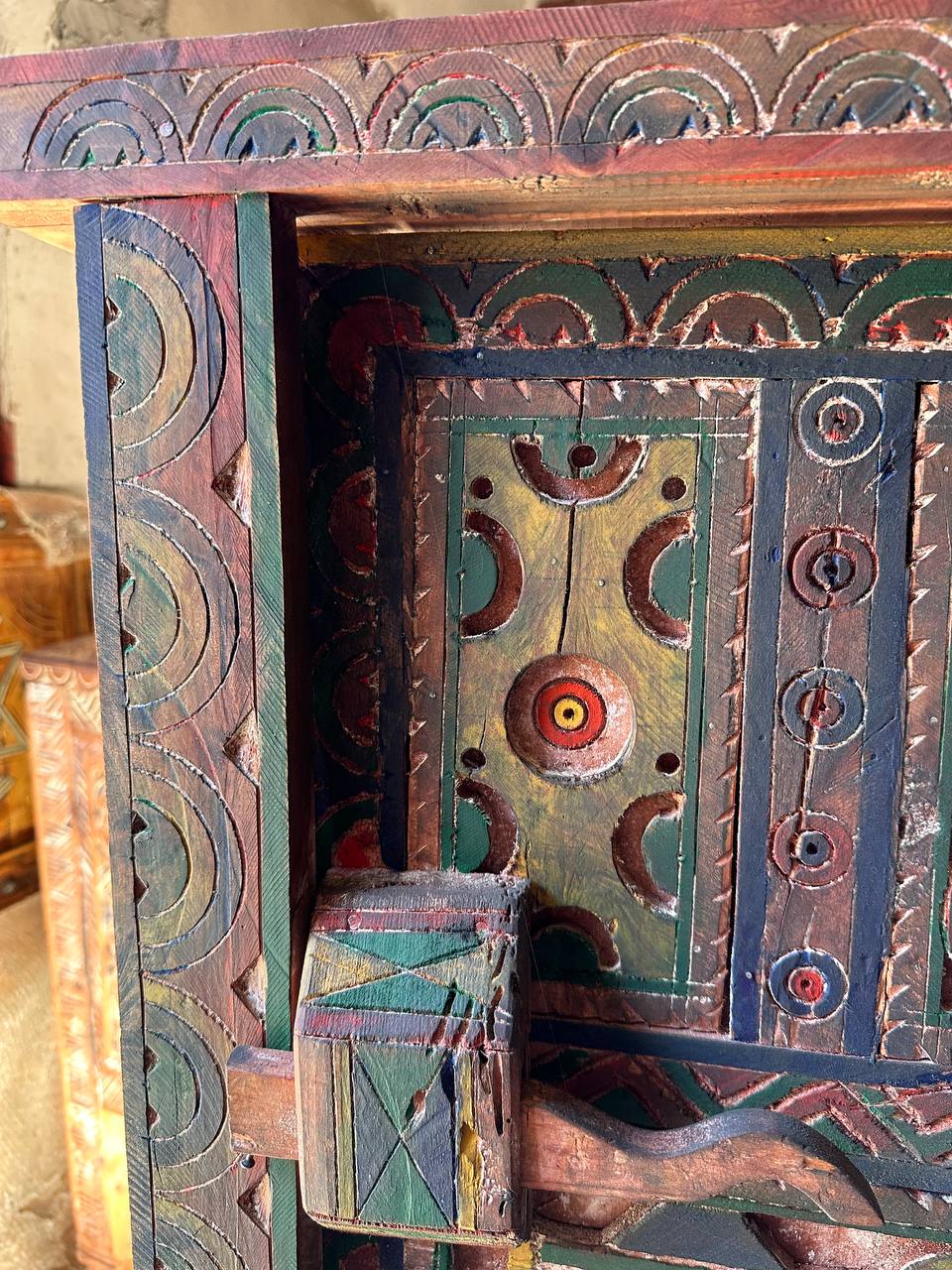 Antique Moroccan Handmade Door with Knobs - AtlasMuse