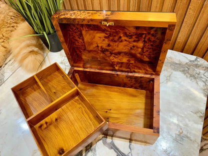 Lockable Moroccan Thuya Wood Jewelry Box - AtlasMuseCrafts
