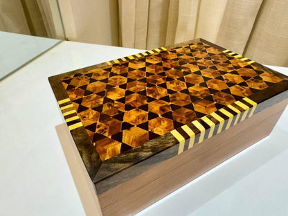 Jewellery Burl Wooden Box Organizer - AtlasMuseCrafts