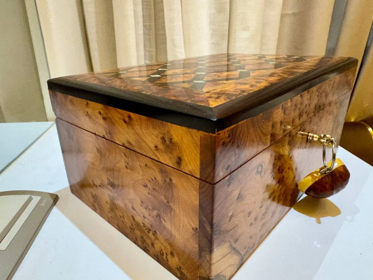 Wooden Box Organizer With Key - AtlasMuseCrafts