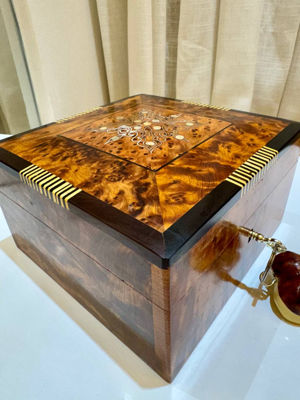 Handcrafted Moroccan Thuya Wood Box - AtlasMuse