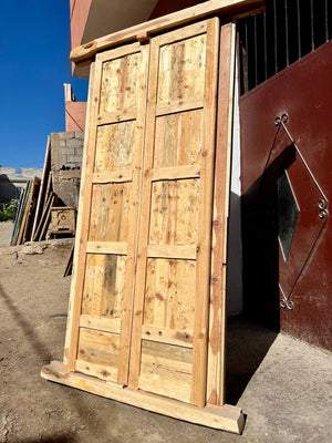 Antique Door Moroccan Double Door Carved With knocker - AtlasMuse