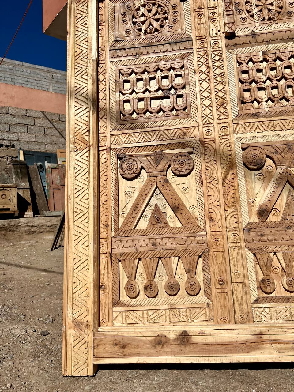 Custom Moroccan Wood Door - AtlasMuse