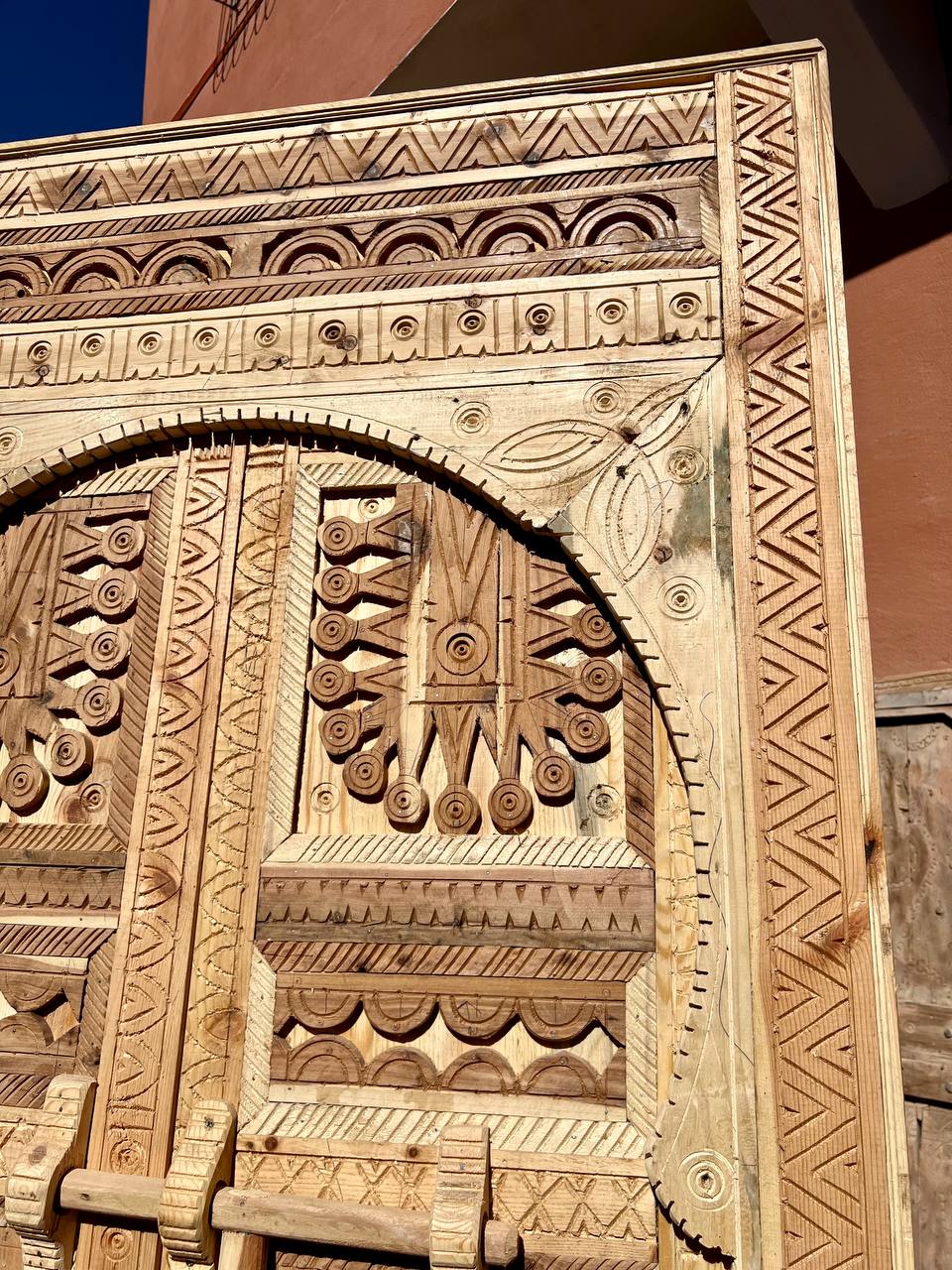 Custom Moroccan Wood Door - AtlasMuse
