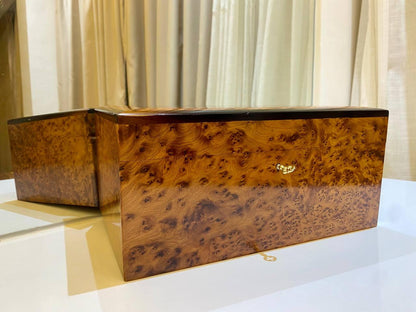 Moroccan Thuya Jewelry Box Lockable Organizer with Key Keepsake Box - AtlasMuseCrafts
