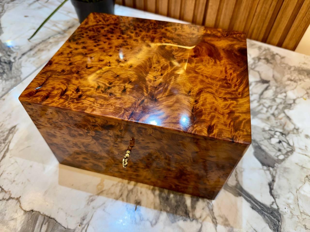Lockable Wooden Box organizer With Key - AtlasMuseCrafts