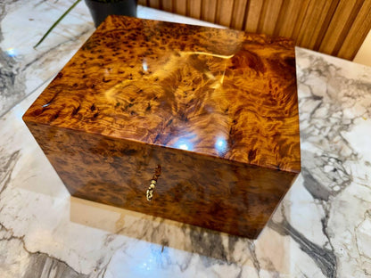 Lockable Wooden Box organizer With Key - AtlasMuseCrafts