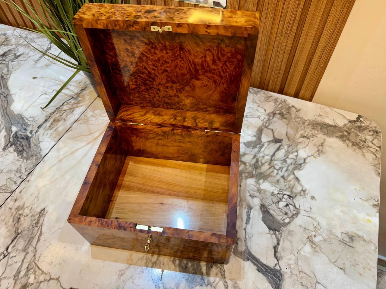 Lockable Wooden Box organizer With Key - AtlasMuseCrafts