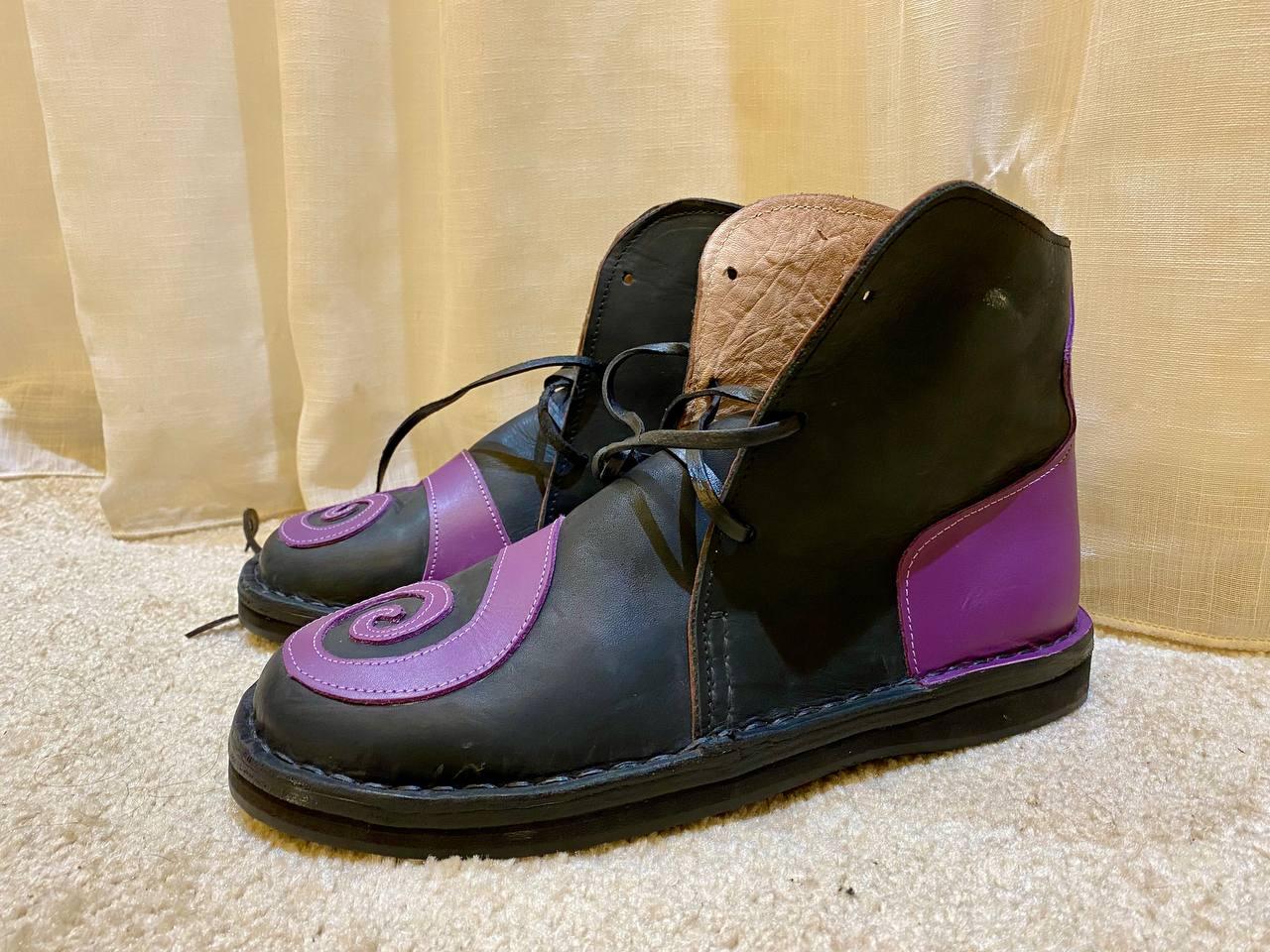 Medieval Viking Leather Shoes Handmade Renaissance Boots - AtlasMuseCrafts