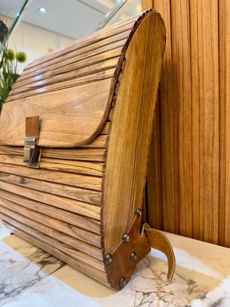 Handcrafted Wooden Backpack Decorative Sustainable Walnut Wood Bag