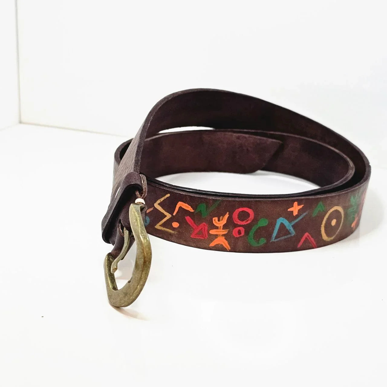 Hand-Painted Moroccan Leather Belts - AtlasMuseCrafts