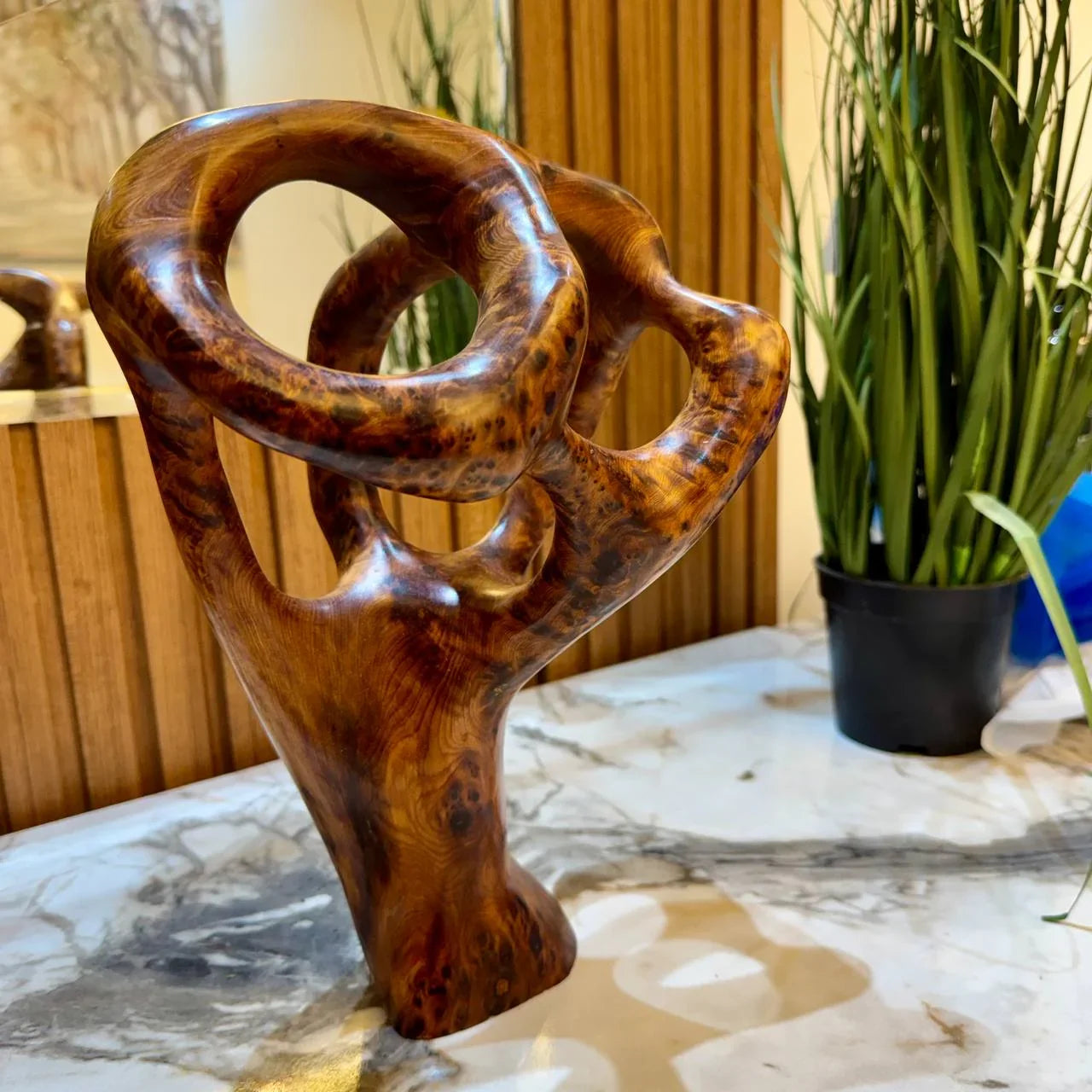 Handcrafted Curved Wood Abstract