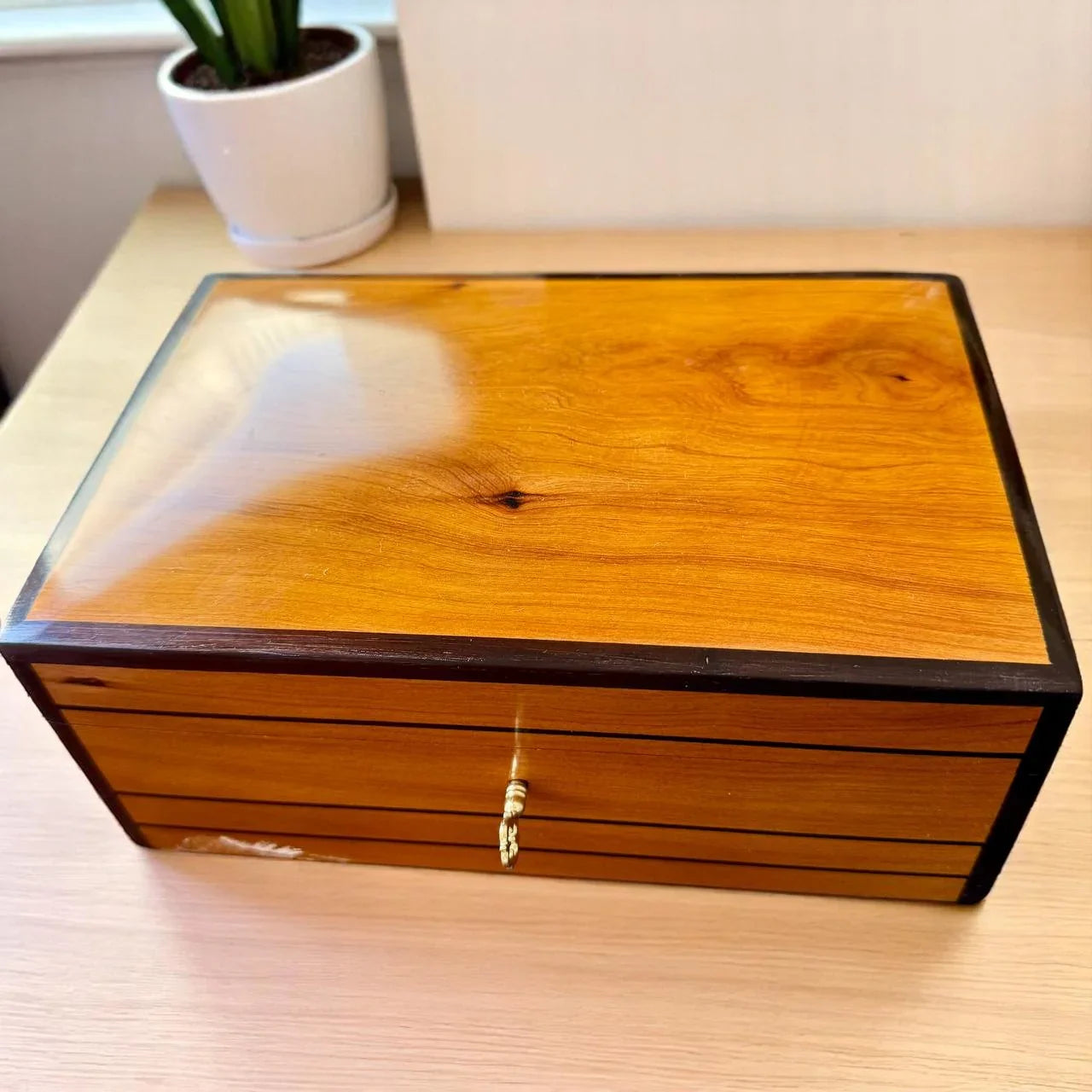 Jewelry Box – Luxury Lockable Wooden Organizer with Key & Keepsake Storage - AtlasMuseCrafts