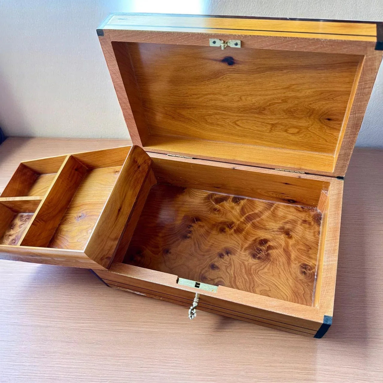 Jewelry Box – Luxury Lockable Wooden Organizer with Key & Keepsake Storage - AtlasMuseCrafts
