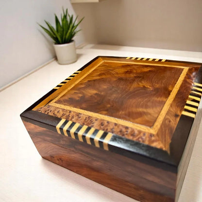 Set of 2 Jewelry Wooden Boxes – Handmade Thuya Burl Storage - AtlasMuseCrafts