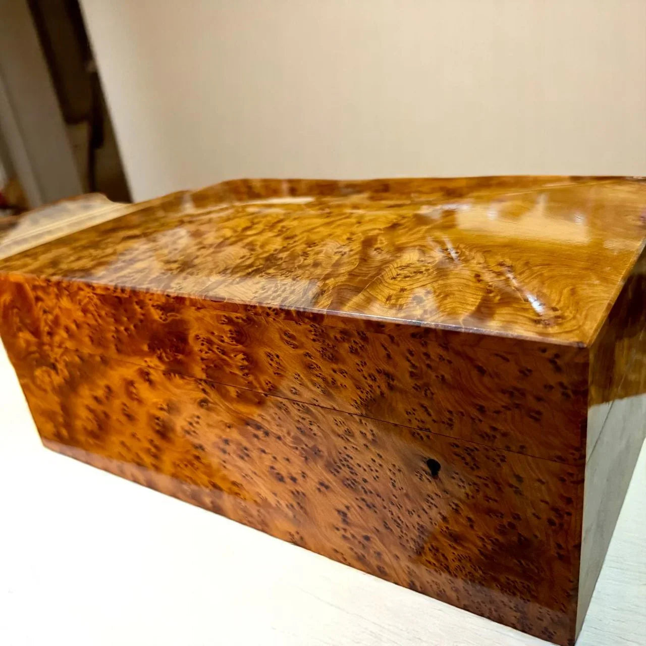 Handcrafted Wooden Jewelry Box Organizer With Key - AtlasMuseCrafts