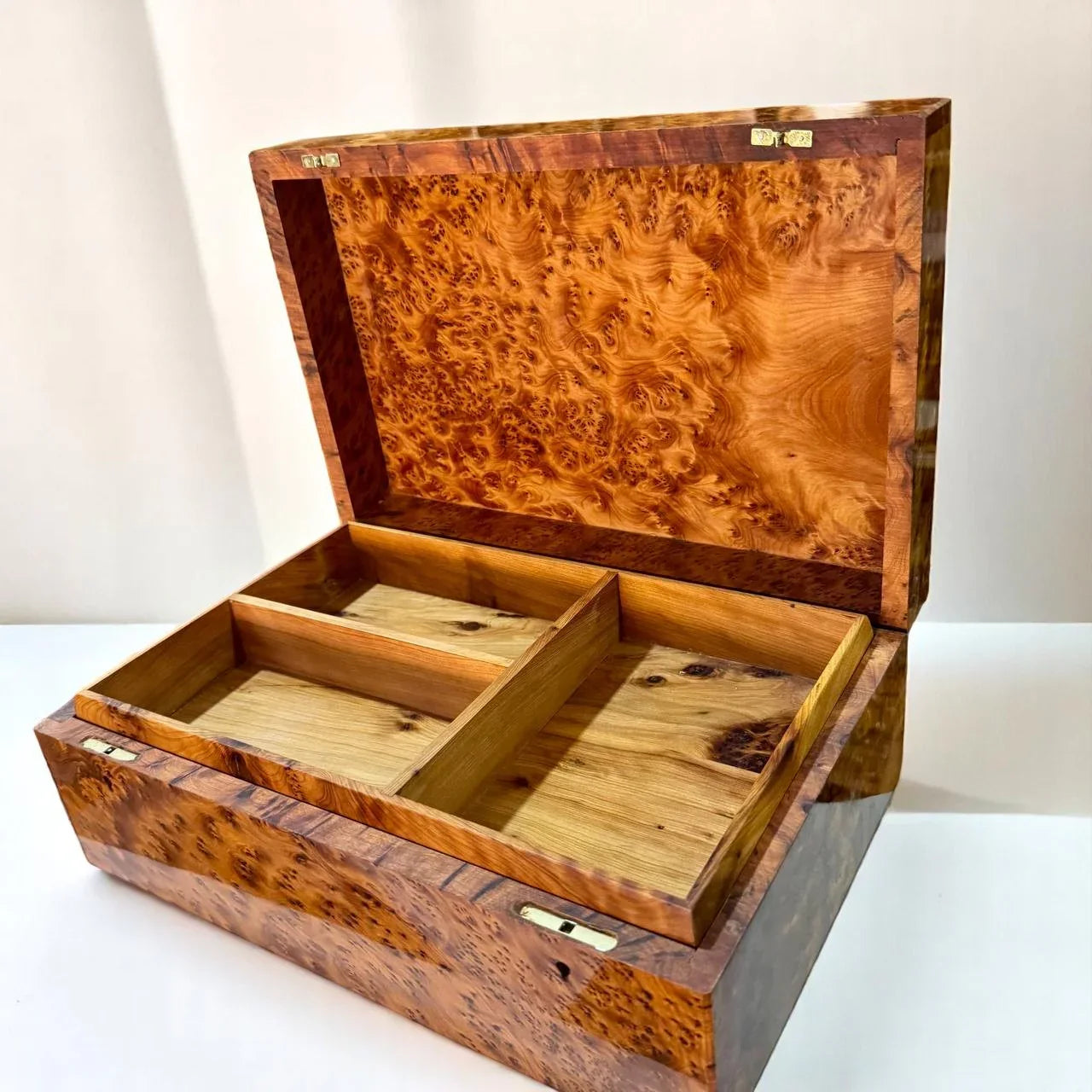 Handcrafted Wooden Jewelry Box Organizer With Key - AtlasMuseCrafts