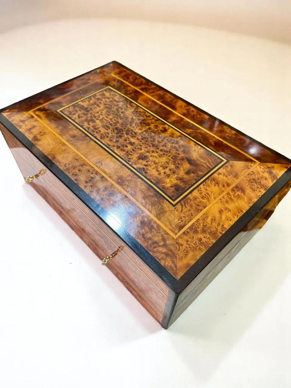 Decorative Handcrafted Wooden Jewelry Box Organizer With Key - AtlasMuseCrafts
