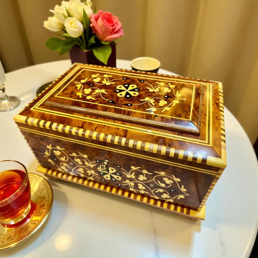 Keepsake Luxury Box Organizer With Key – Handmade Moroccan by AtlasMuseCrafts