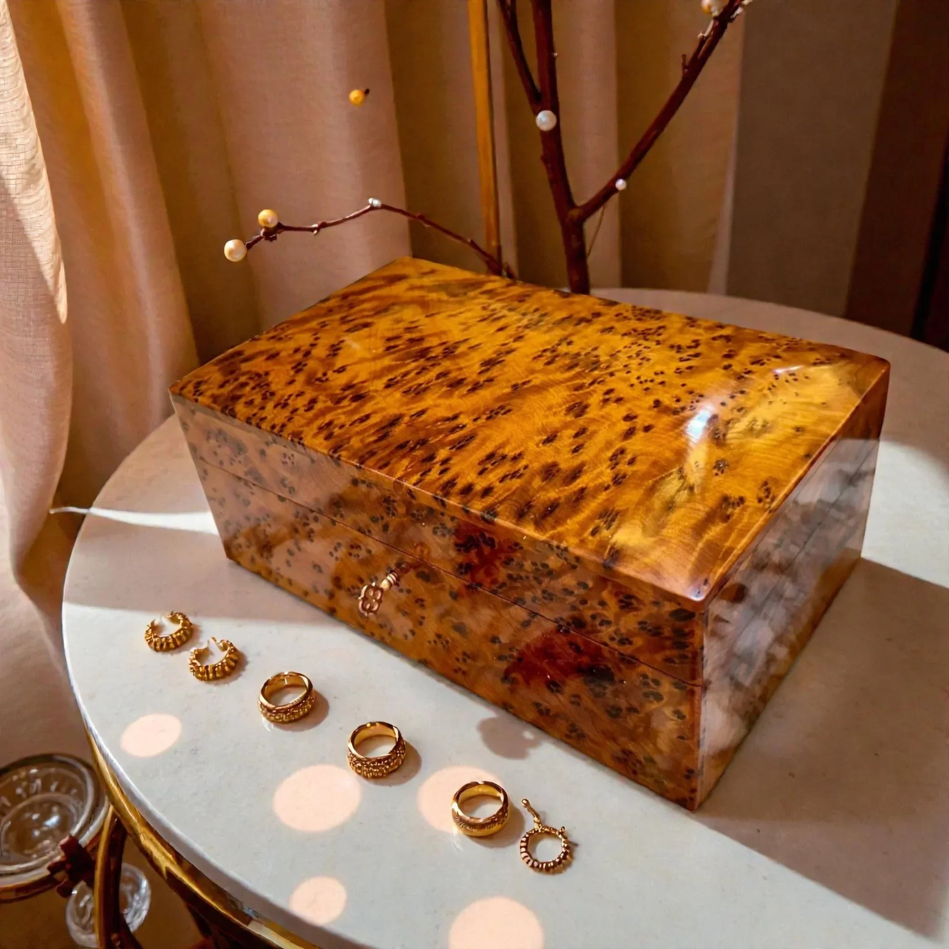 Wooden Box With Key – Handmade Moroccan by AtlasMuseCrafts