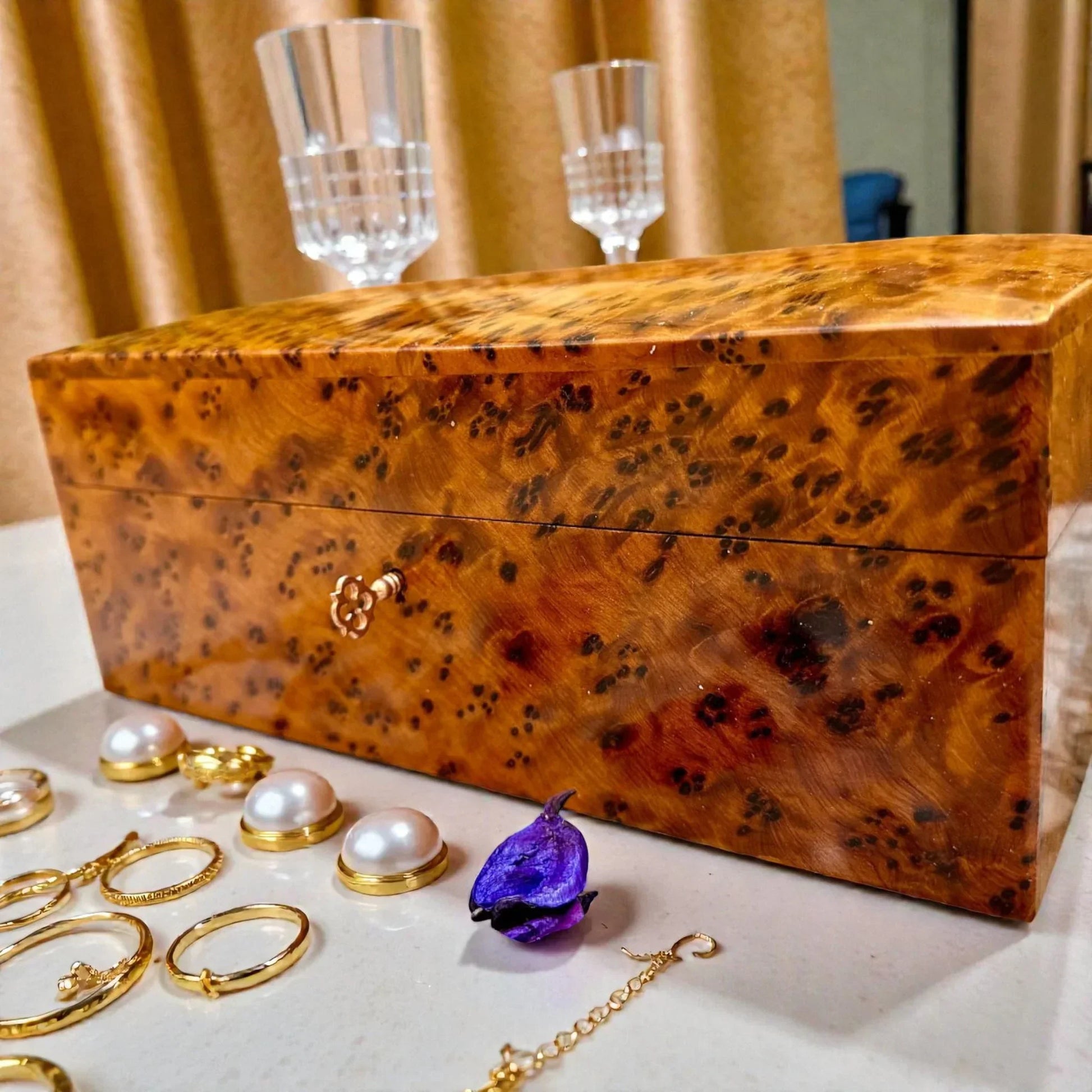 Wooden Box With Key – Handmade Moroccan by AtlasMuseCrafts