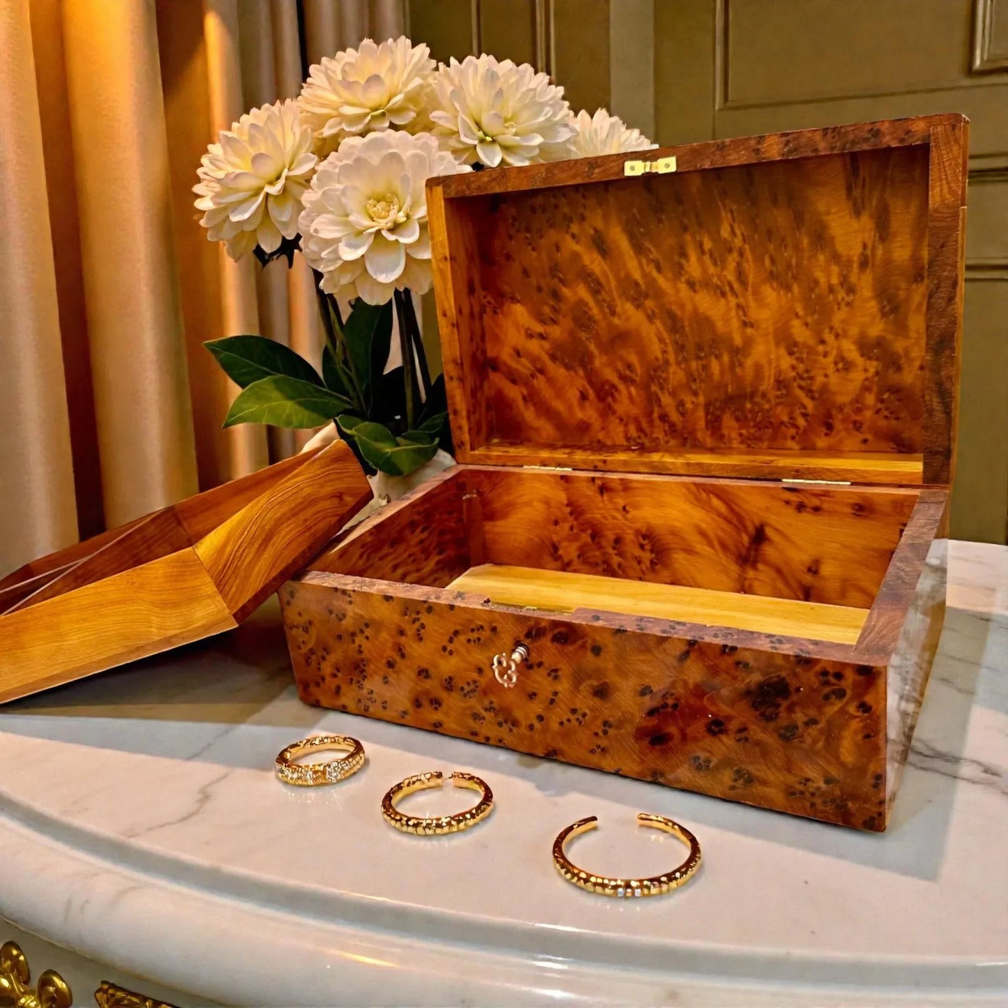 Wooden Box With Key – Handmade Moroccan by AtlasMuseCrafts